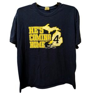 Jerzees‎ Michigan Wolverines Football T-Shirt He's Coming Home 4 2XL